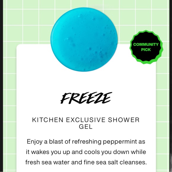 Lush Kitchen Exclusive Freeze Peppermint Sea Salt Shower Gel Body Wash NWT - Picture 2 of 12